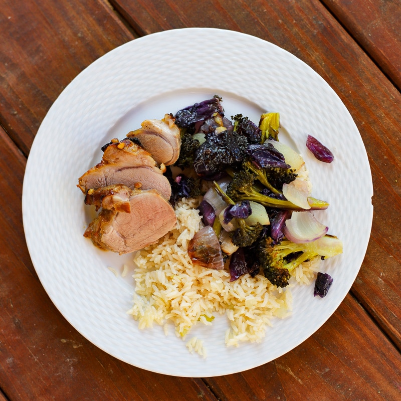 A Healthy Slice of Life - dinner - pork tenderloin with roasted cabbage