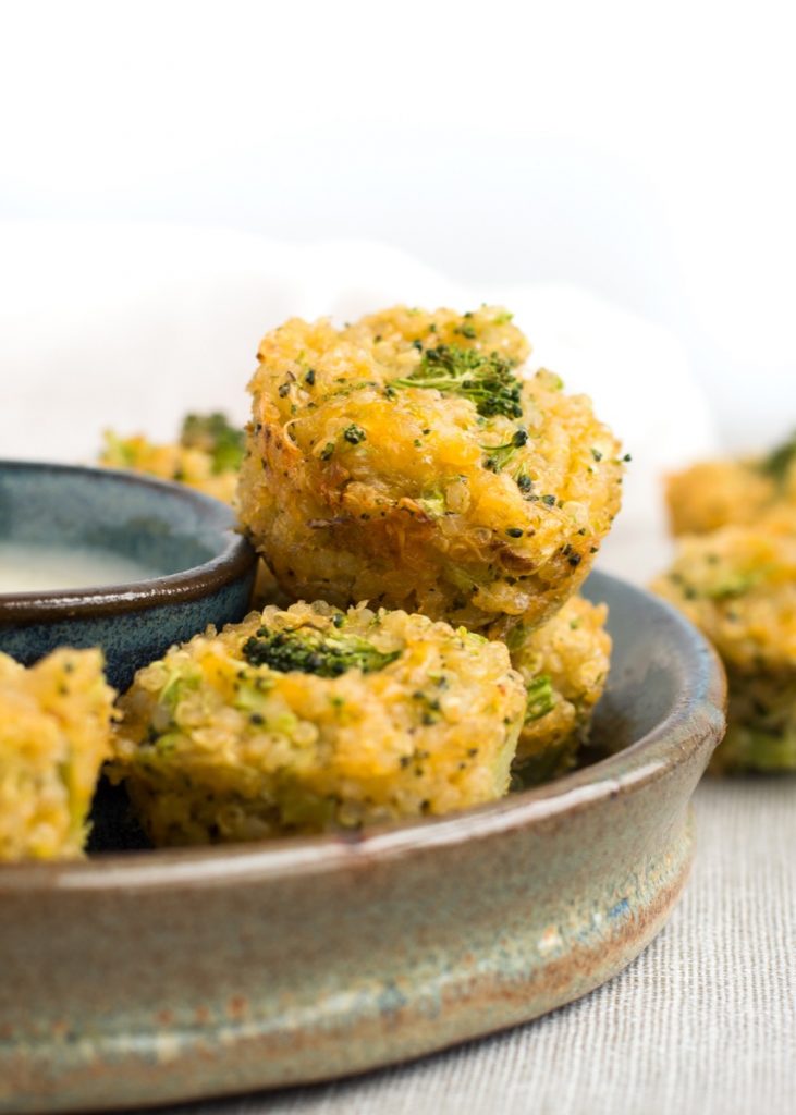 Broccoli Cheddar Quinoa Bites