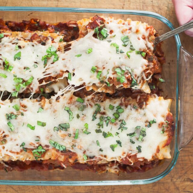 Butternut, Spinach and Mushroom Lasagna Roll-Ups