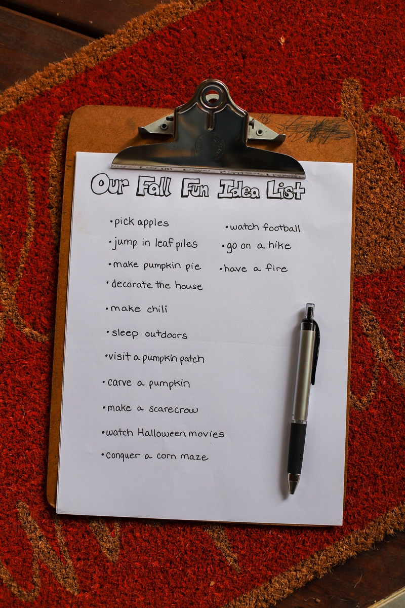 fall fun idea list