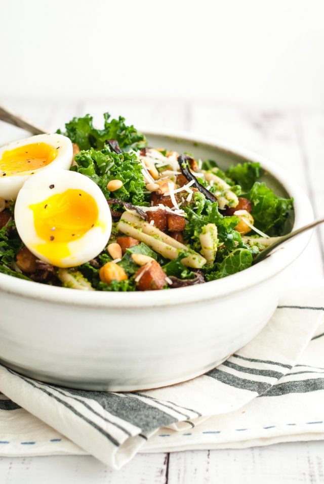 Kale Salad with Butternut Squash and Chickpeas